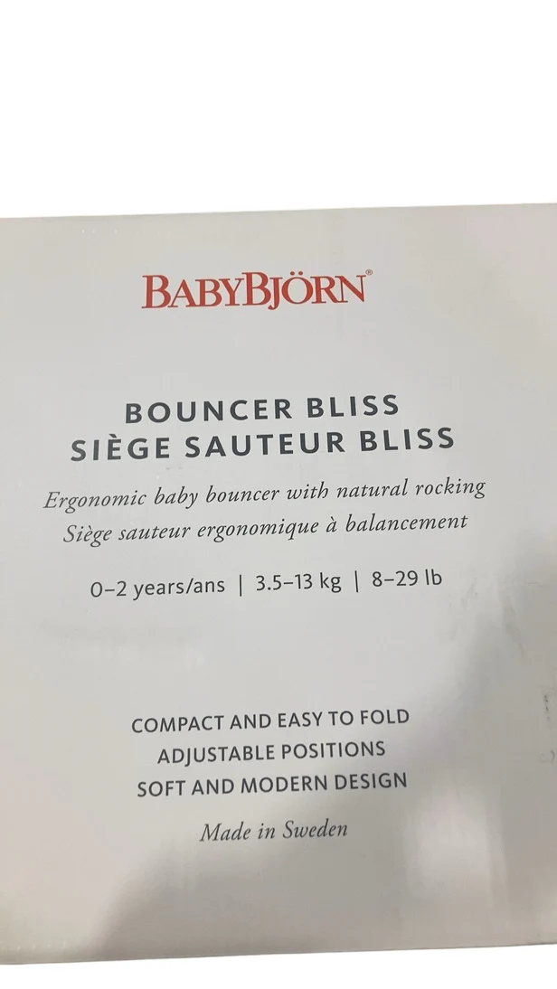 BabyBjorn Bouncer Bliss, Light Gray Frame, Dusty Pink Mesh - Image 4