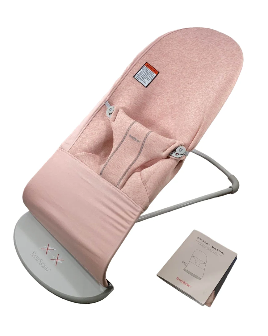 BabyBjorn Bouncer Bliss, Light Gray Frame, Light Pink 3D Jersey