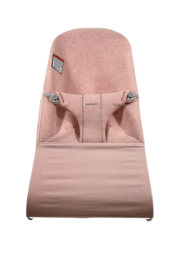 BabyBjorn Bouncer Bliss, Light Gray Frame, Light Pink 3D Jersey - Image 3