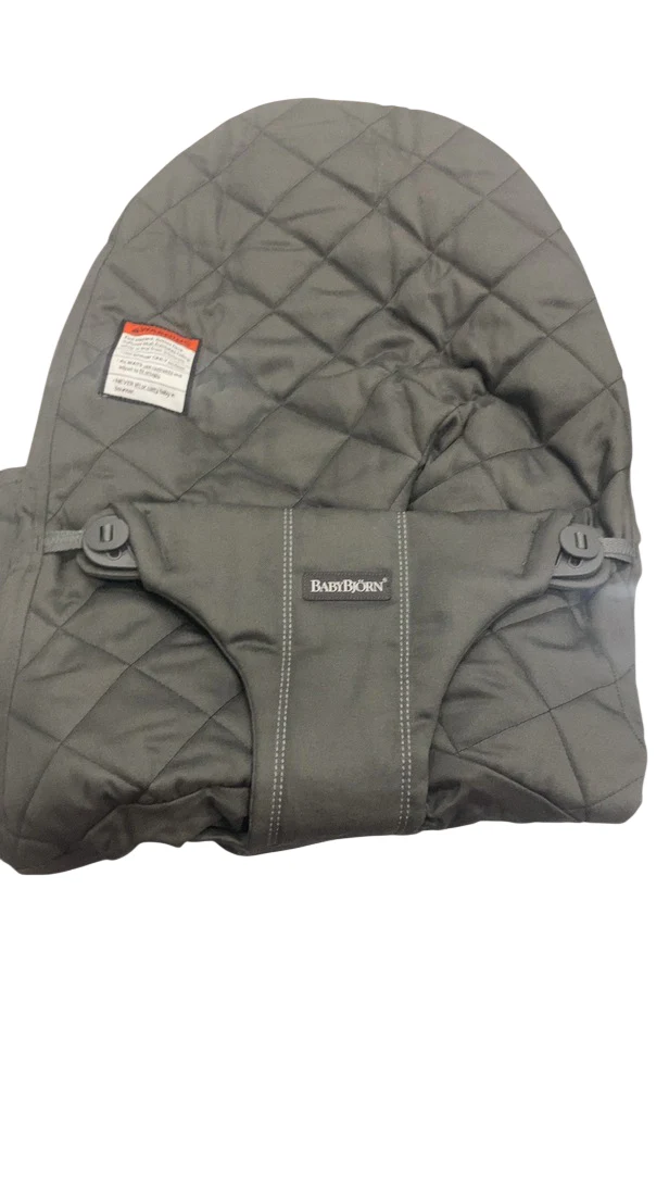 BabyBjorn Fabric Seat for Bouncer, Anthracite, Cotton/Classic Quilt - Image 2