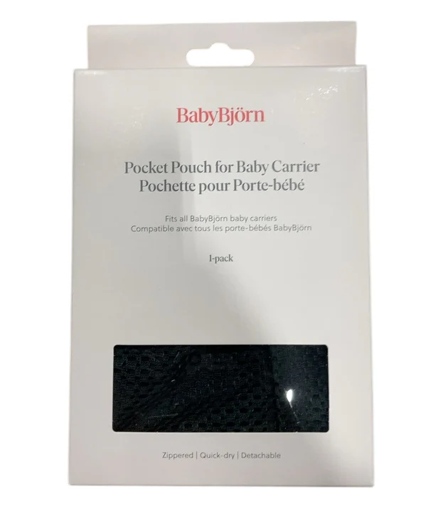 BabyBjorn Pocket Pouch for Baby Carrier, Black Mesh - Image 3
