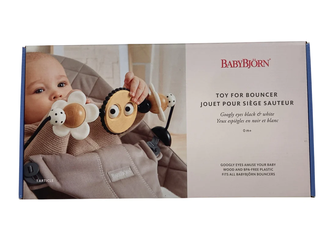 BabyBjorn Toy For Baby Bouncer, Googly Eyes Black & White - Image 2
