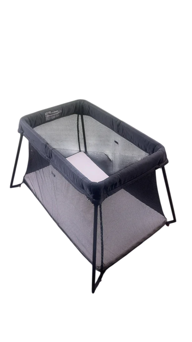 BabyBjorn Travel Crib Light Bundle with Fitted Sheet, Black - Image 2