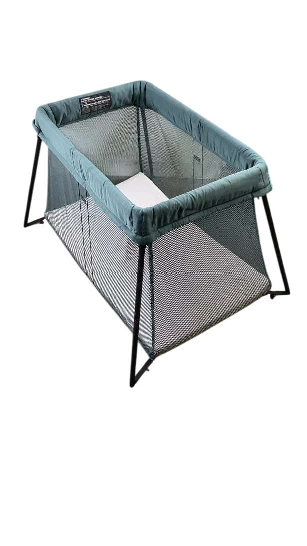 BabyBjorn Travel Crib Light Bundle with Fitted Sheet, Dark Green - Image 3