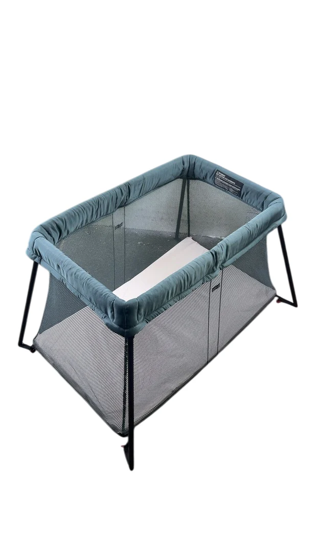 BabyBjorn Travel Crib Light Bundle with Fitted Sheet, Dark Green - Image 6