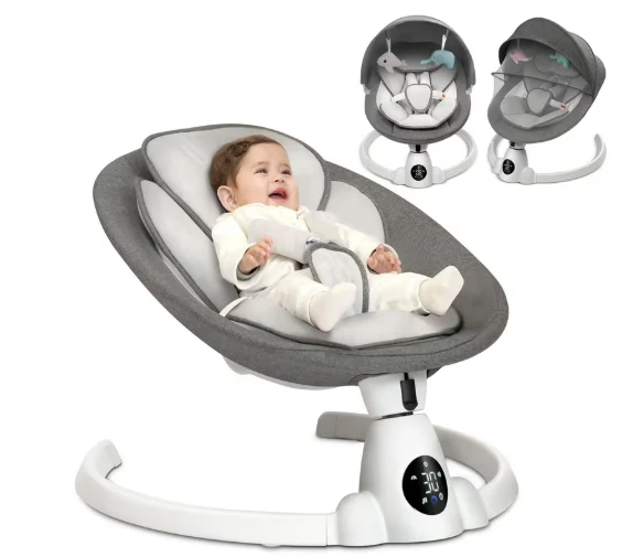 Babyeap Smart Electric Swing with Bluetooth, Grey