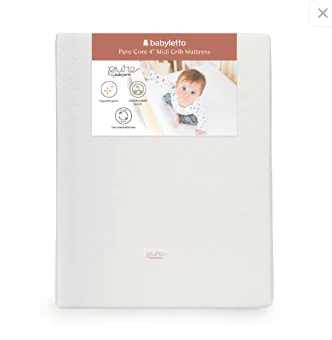 Babyletto Pure Core 4” Midi Crib Mattress With Hybrid Waterproof Cover, M5397C