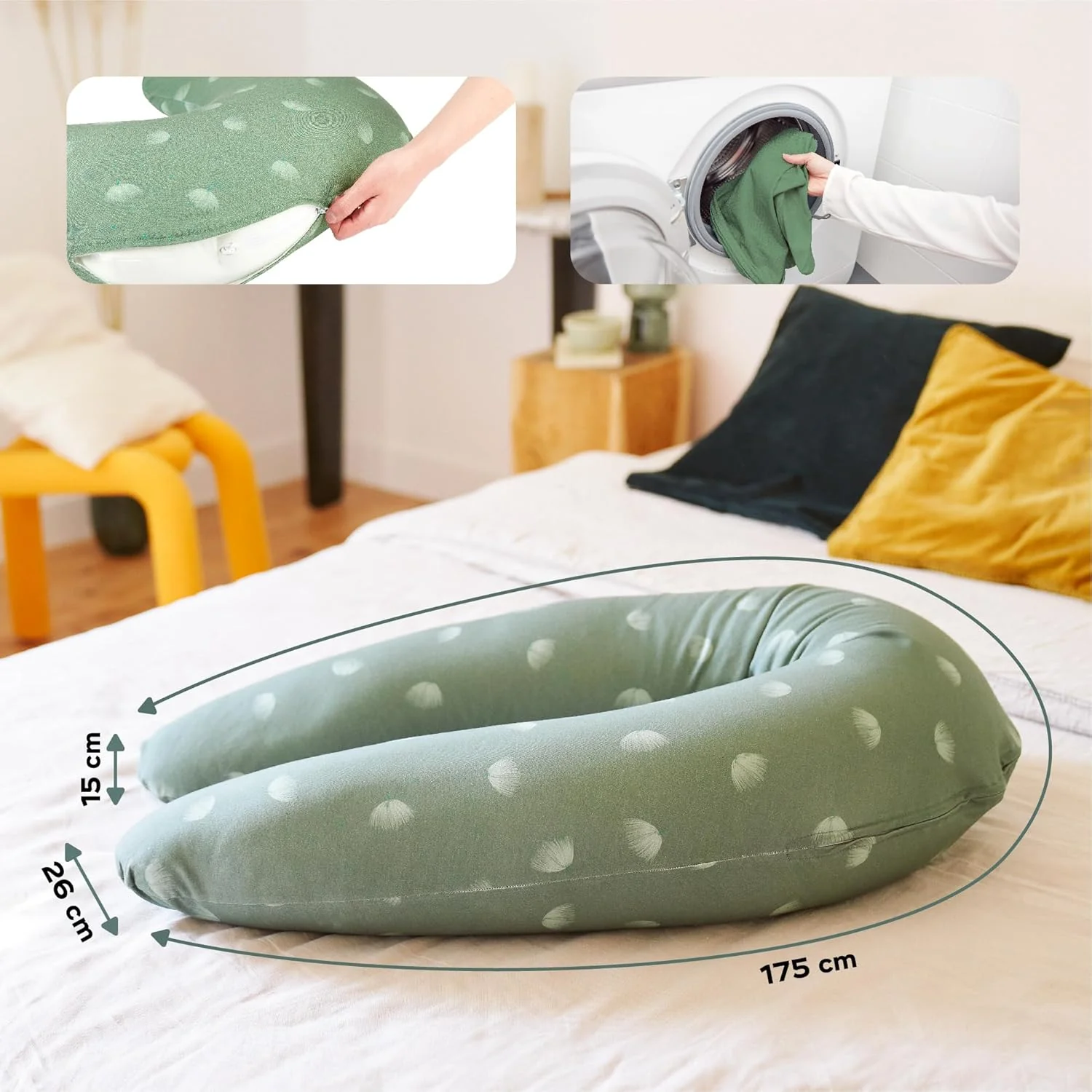 Babymoov B.Love 2-in-1 Pillow, Green - Image 4