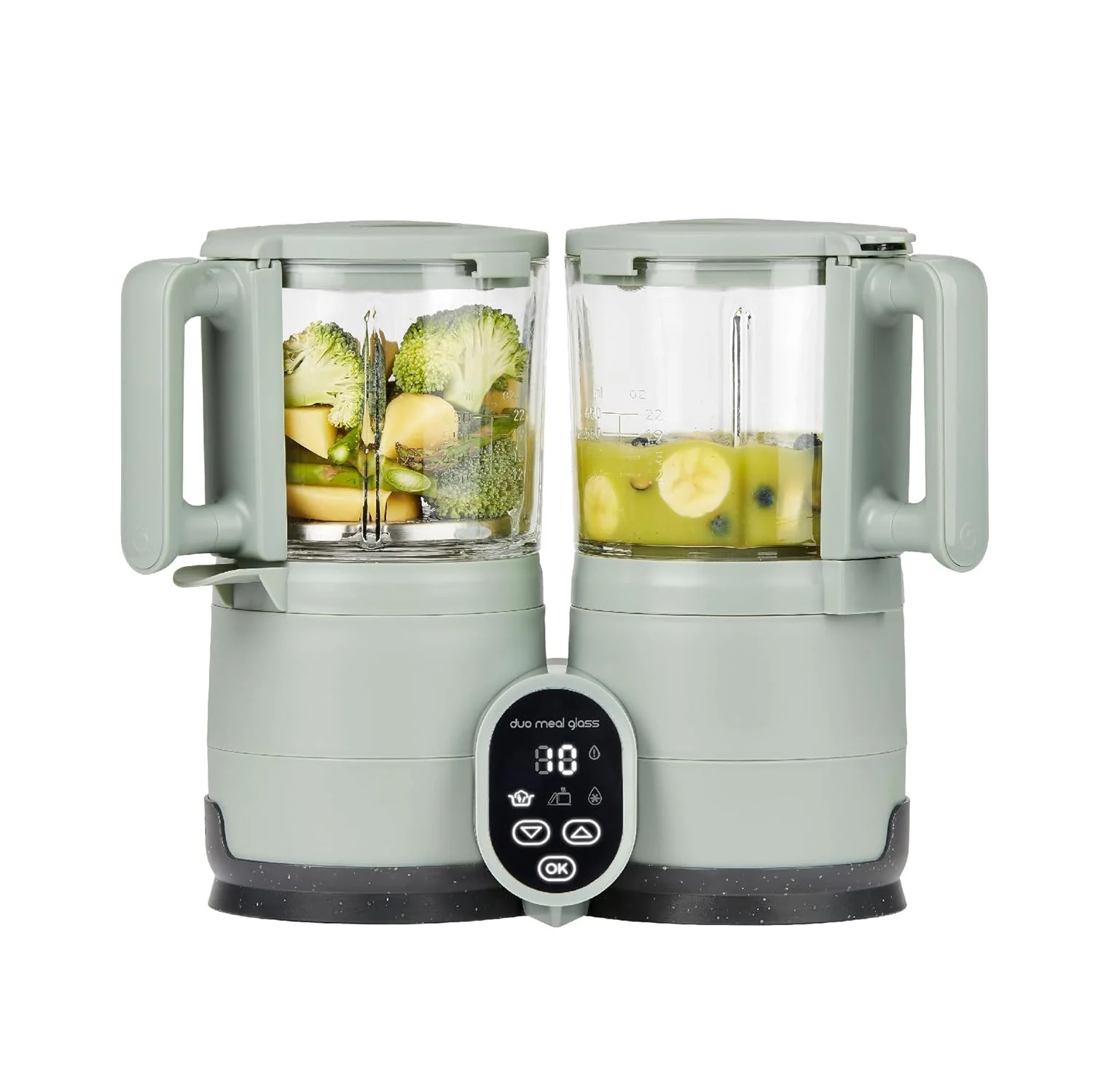 Babymoov Duo Meal Glass Food Maker, Celadon Green