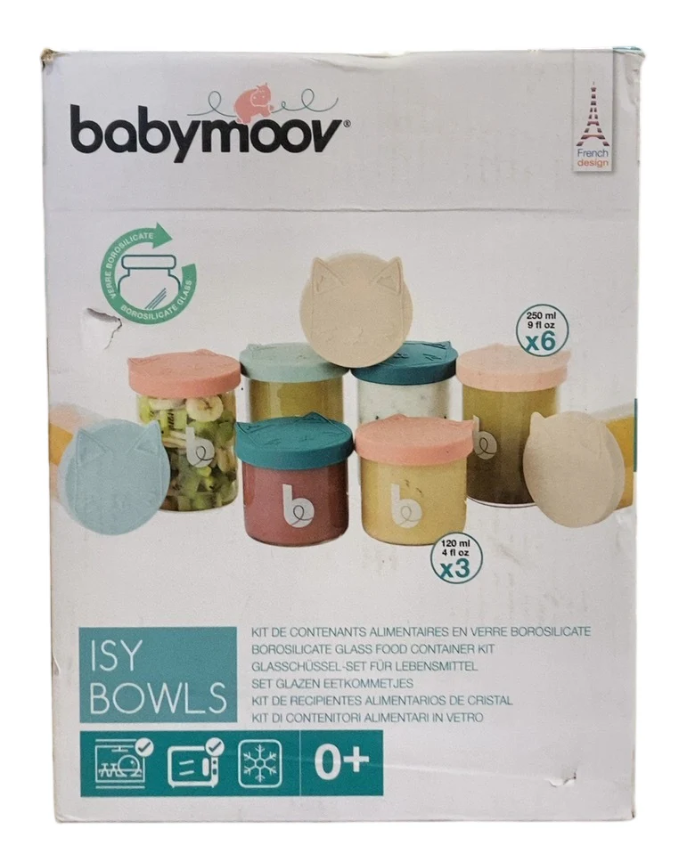 Babymoov ISY Baby Glass Food Jars, Set of 9 (6 x 8.5oz + 3 x 4oz) - Image 4