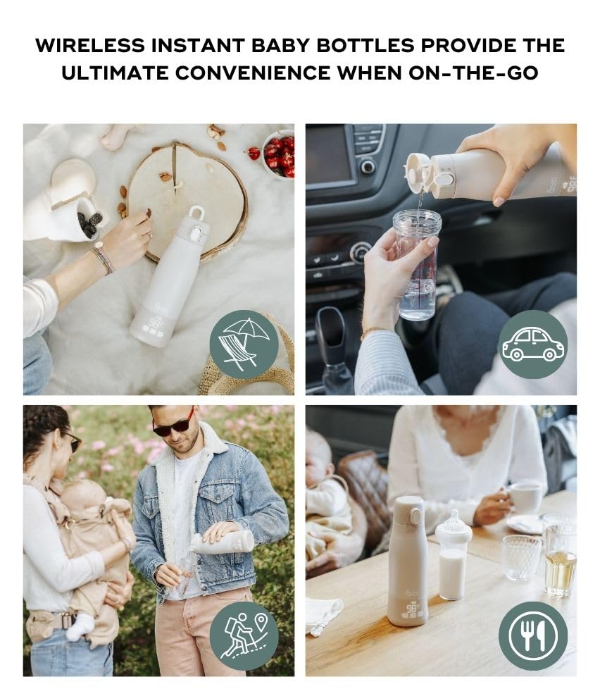 Babymoov Moov & Feed Portable Milk and Water Warmer, Oat - Image 4