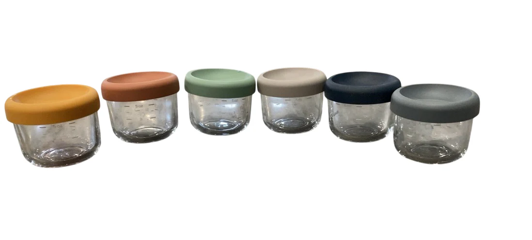 Beaba 6 Pack Glass Baby Food Jars with Silicone Lids, 5 oz, Sunrise - Image 2