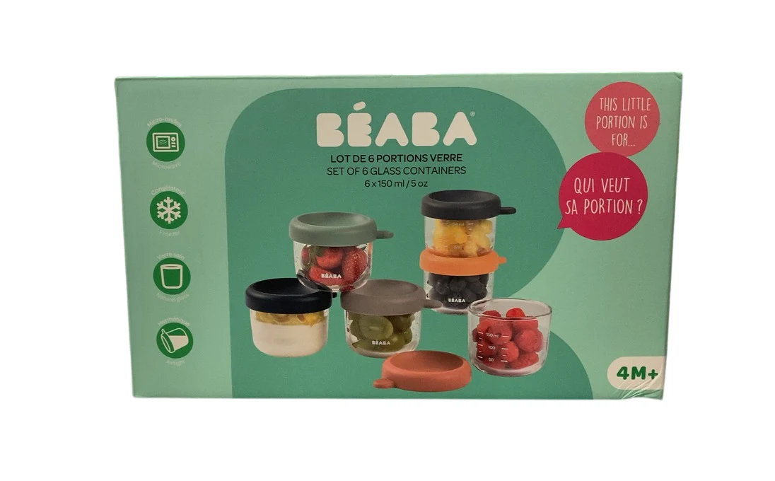 Beaba 6 Pack Glass Baby Food Jars with Silicone Lids, 5 oz, Sunrise - Image 3