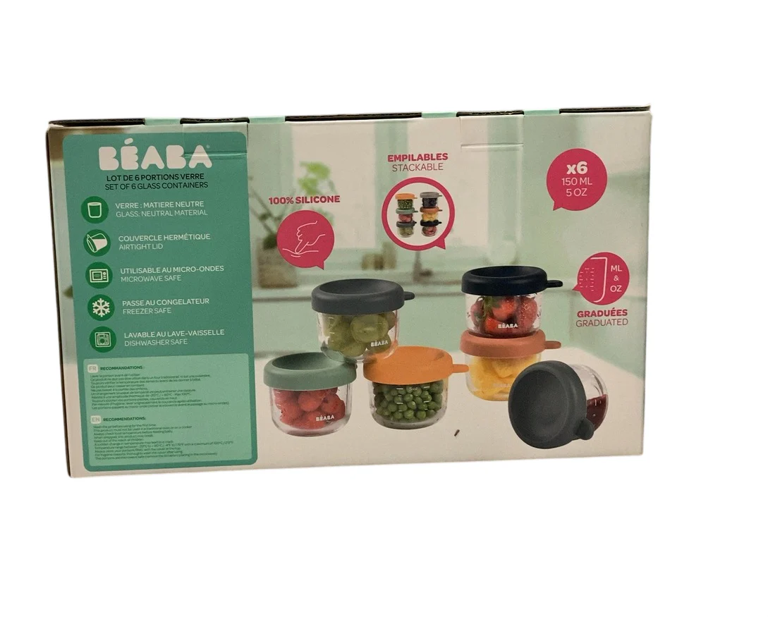Beaba 6 Pack Glass Baby Food Jars with Silicone Lids, 5 oz, Sunrise - Image 4