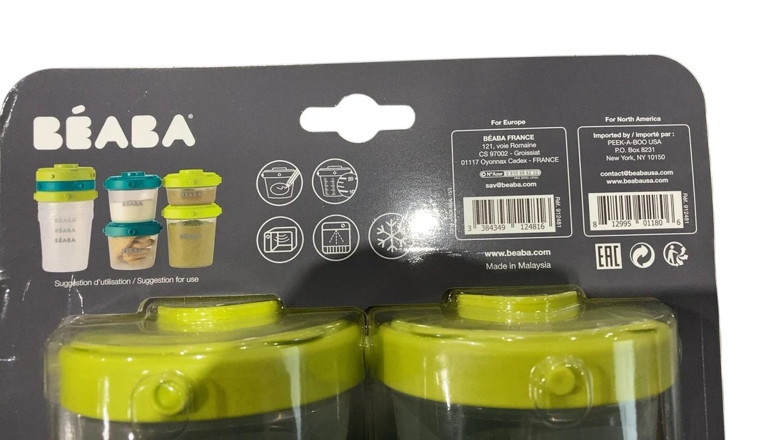Beaba Set of 6 Baby Food Clip Containers, Neon - Image 5