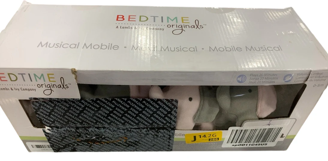 Bedtime Originals Musical Baby Crib Mobile Soother, Elephant Love - Image 2