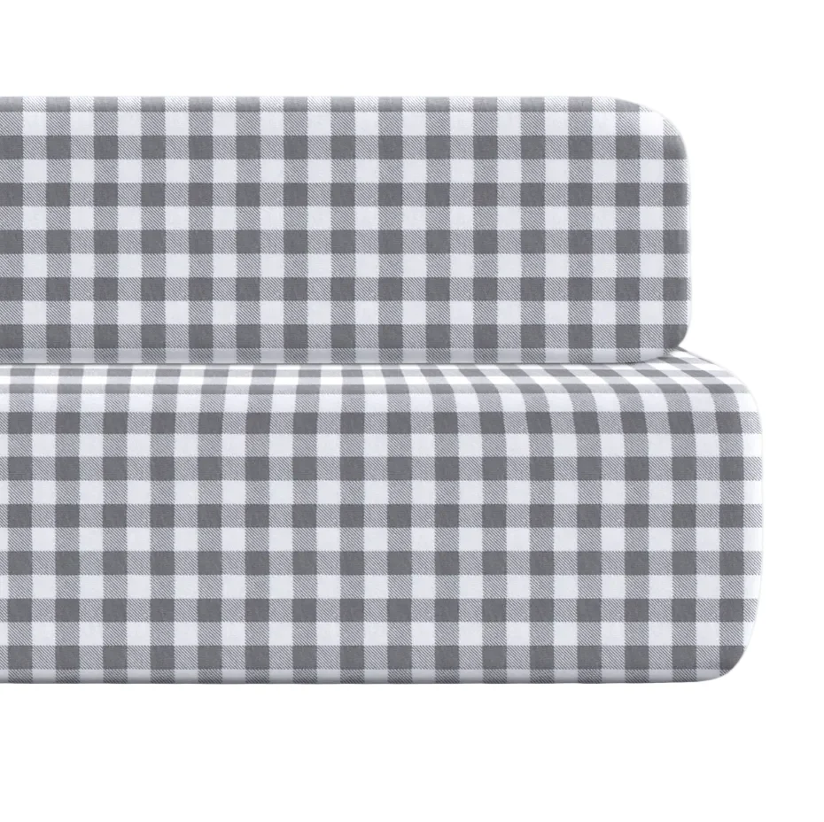 Bellini Crib Sheet and Changing Pad Cover Set, Grey Gingham