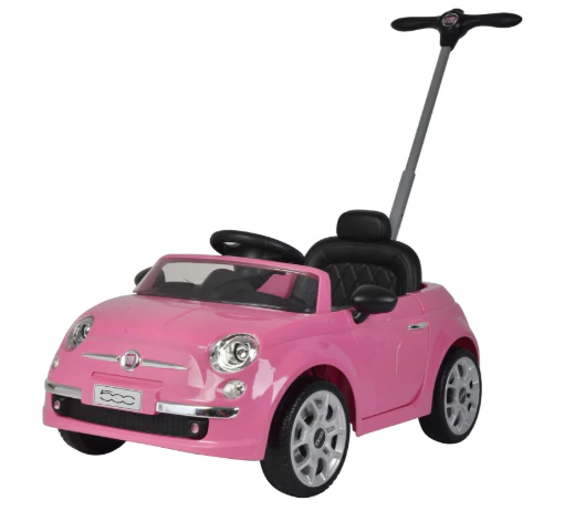 Best Ride On Cars Fiat 500 Push Car, Pink