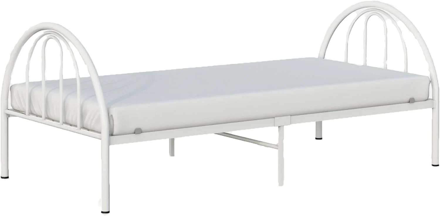 BK Furniture Brooklyn Metal Twin Bed, White