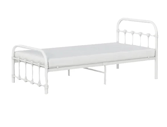 BK Furniture Melissa Metal Twin Bed, White