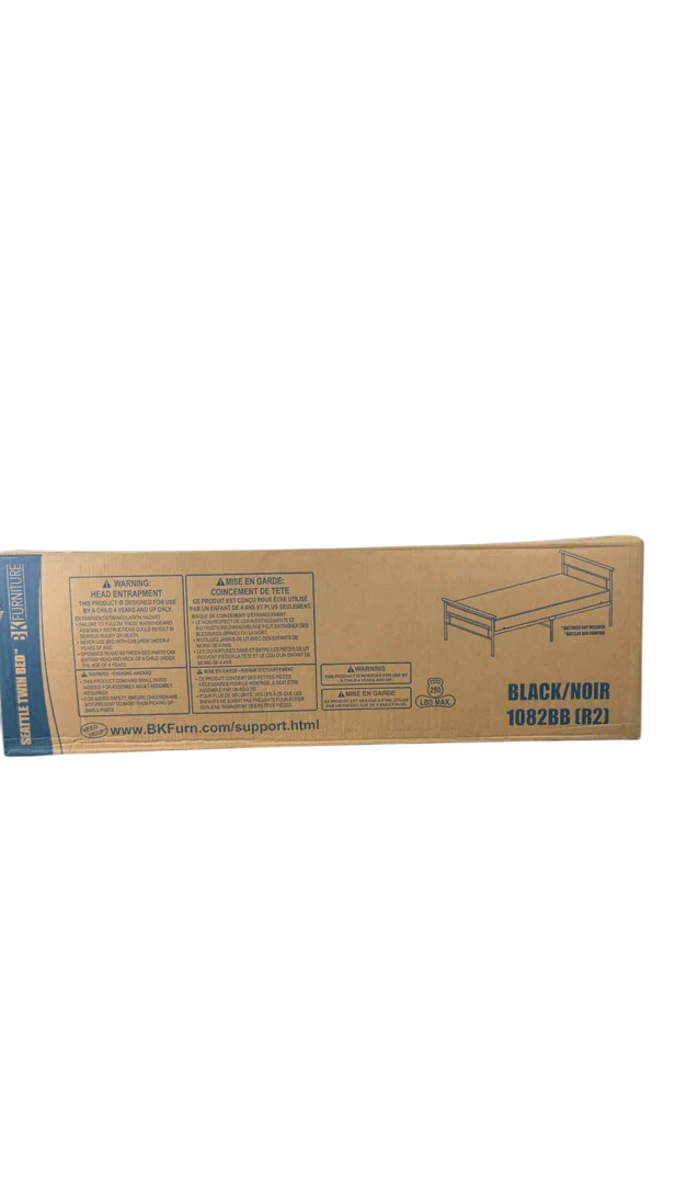 BK Furniture Seattle Metal Twin Bed, Black - Image 2