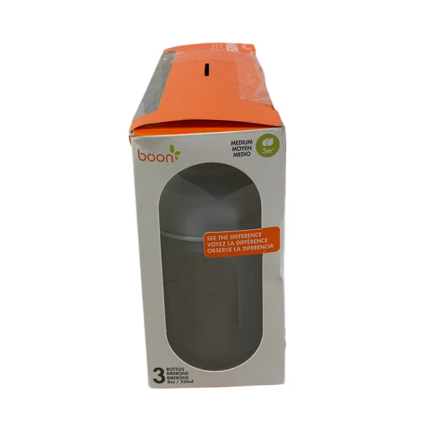 Boon Nursh Bottles 3 Pack, 8oz, Grey, Medium - Image 2