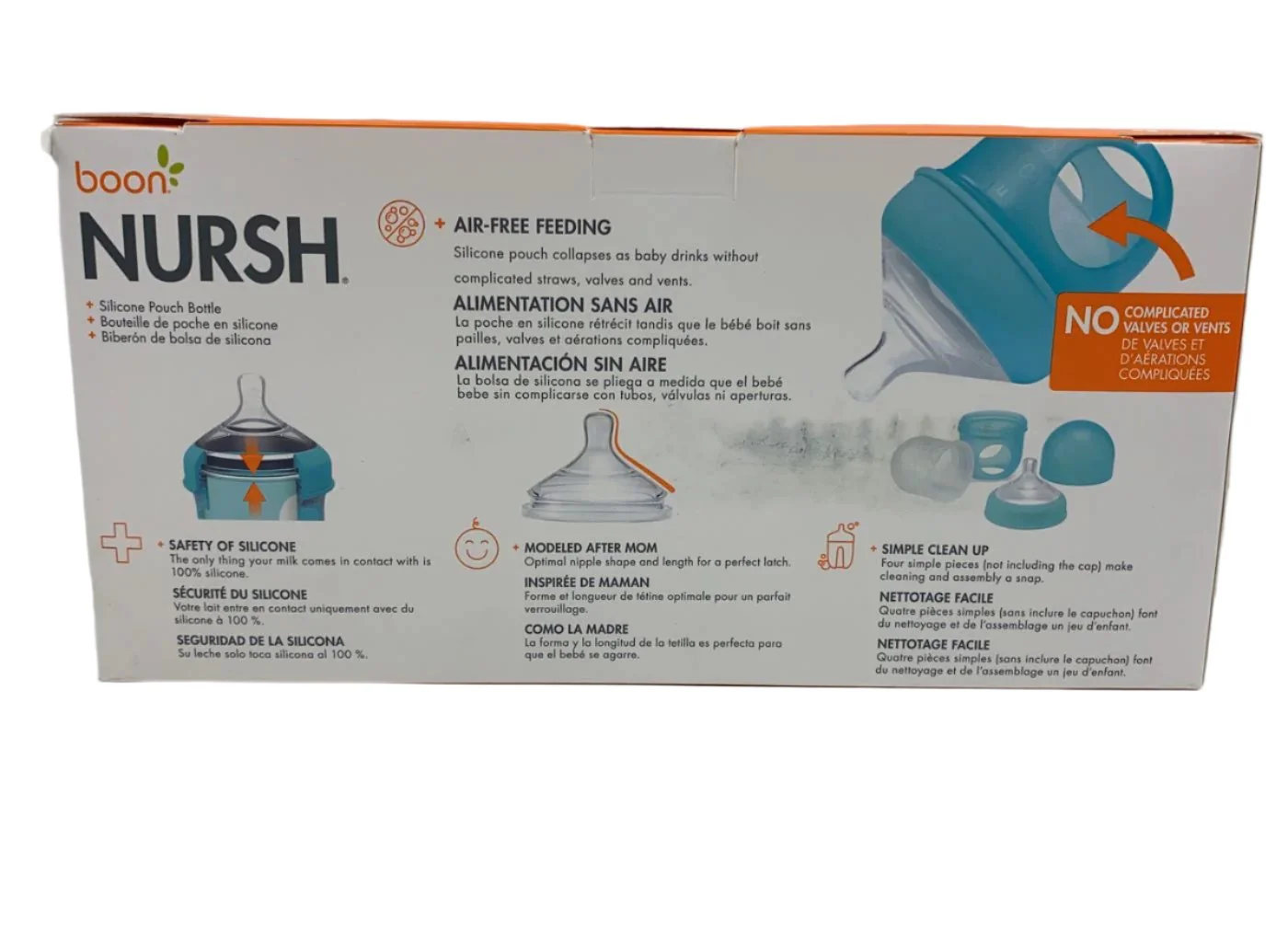 Boon Nursh Bottles 3 Pack, Slow, Grey, 4oz - Image 3
