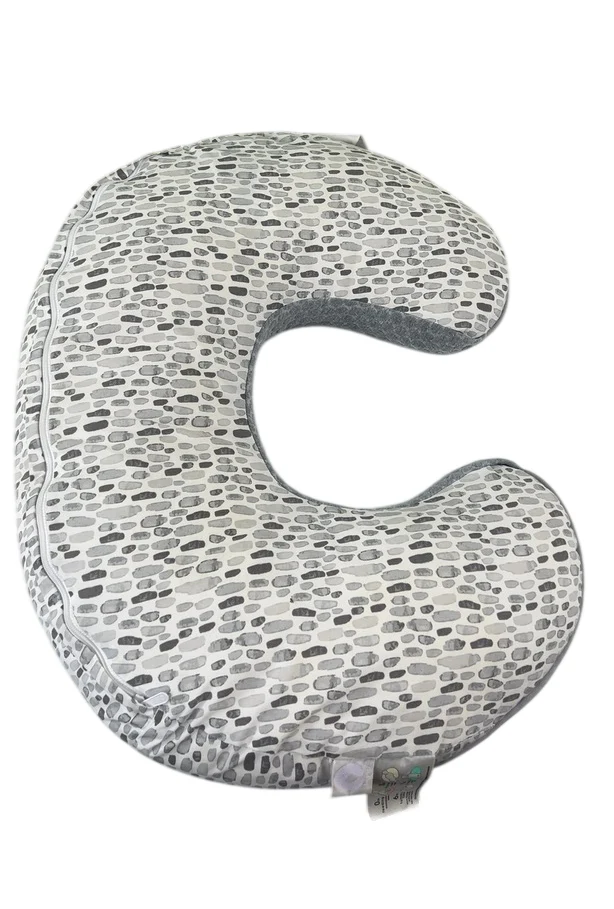 Boppy Luxe Feeding and Infant Support Pillow, Grey Brushstrokes Pennydots - Image 2