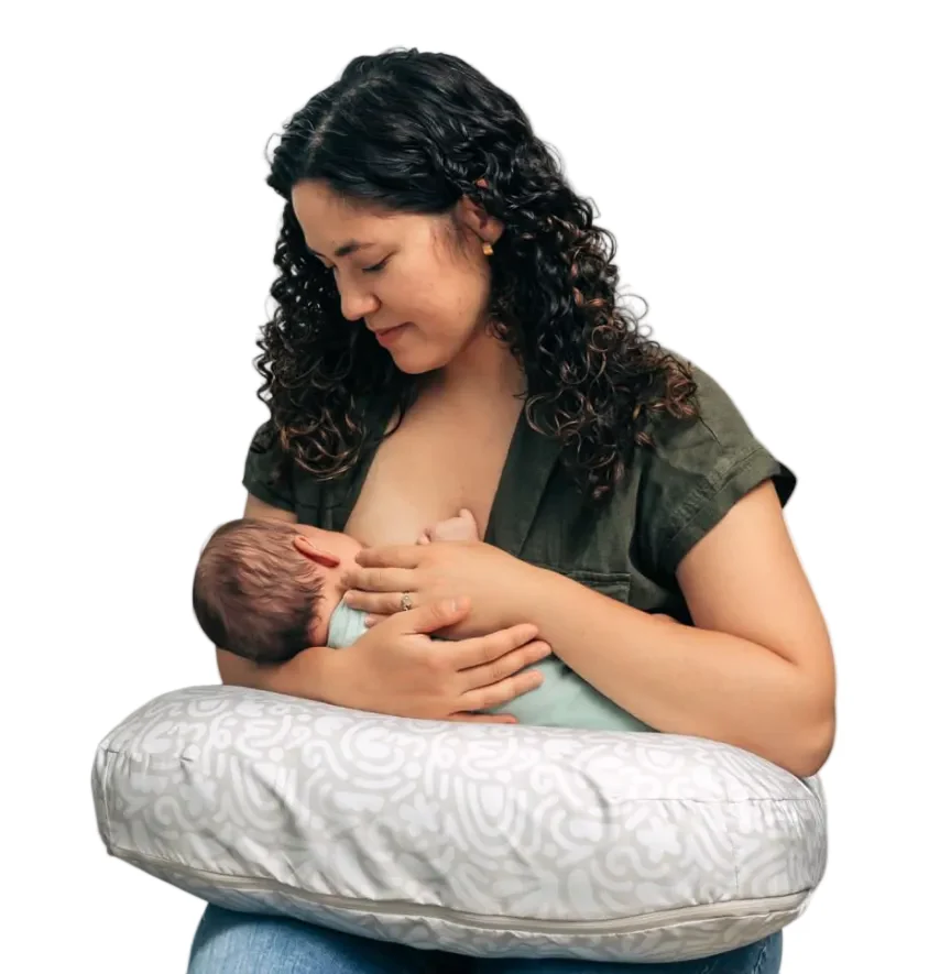 Boppy Nursing Pillow, Base Model, Cream retro squiggles