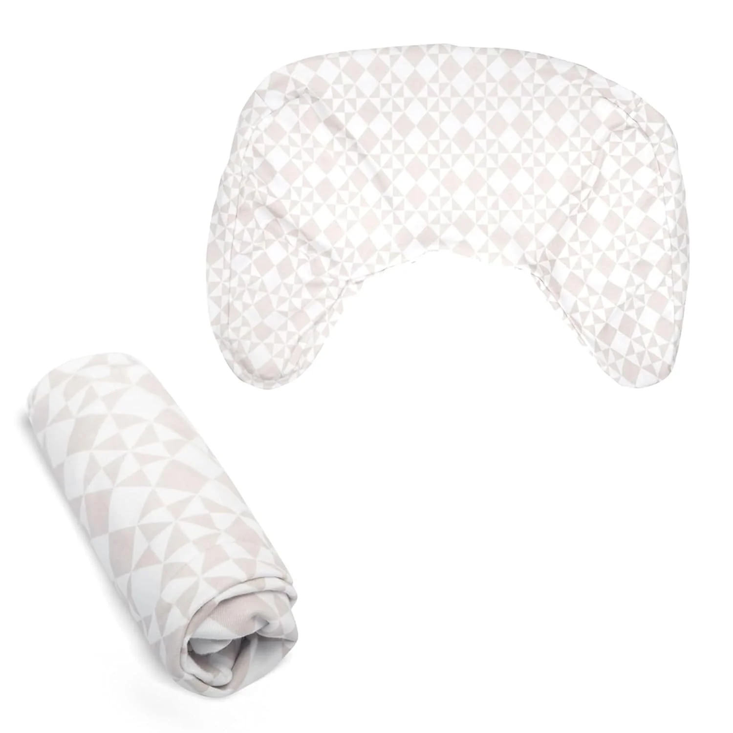 Boppy Organic Nursing and Infant Support Pillow Slipcover, Beige Checkered Quilt