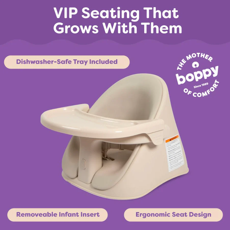 Boppy Proper Posture Floor & Booster Seat with Infant Insert, Oatmeal - Image 2