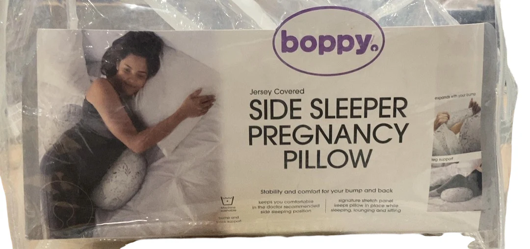 Boppy Side Sleeper Pregnancy Pillow, Gray Falling Leaves - Image 3
