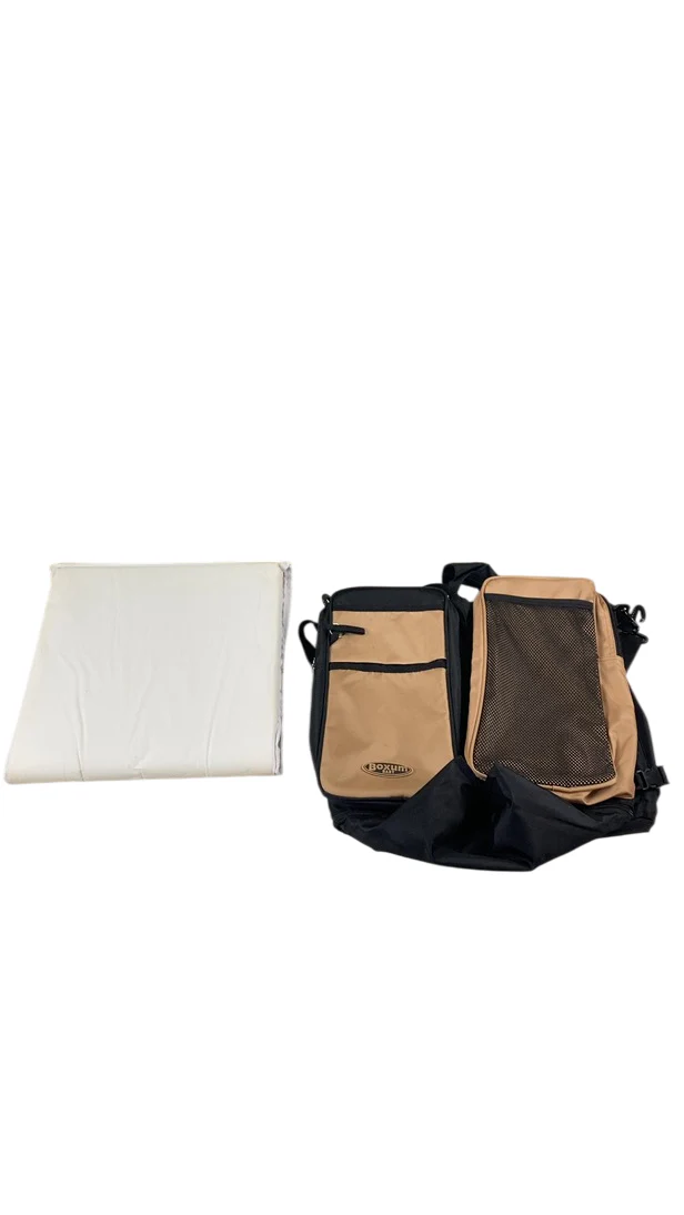 Boxum Baby 3-in-1 Diaper Bag, Black/Beige