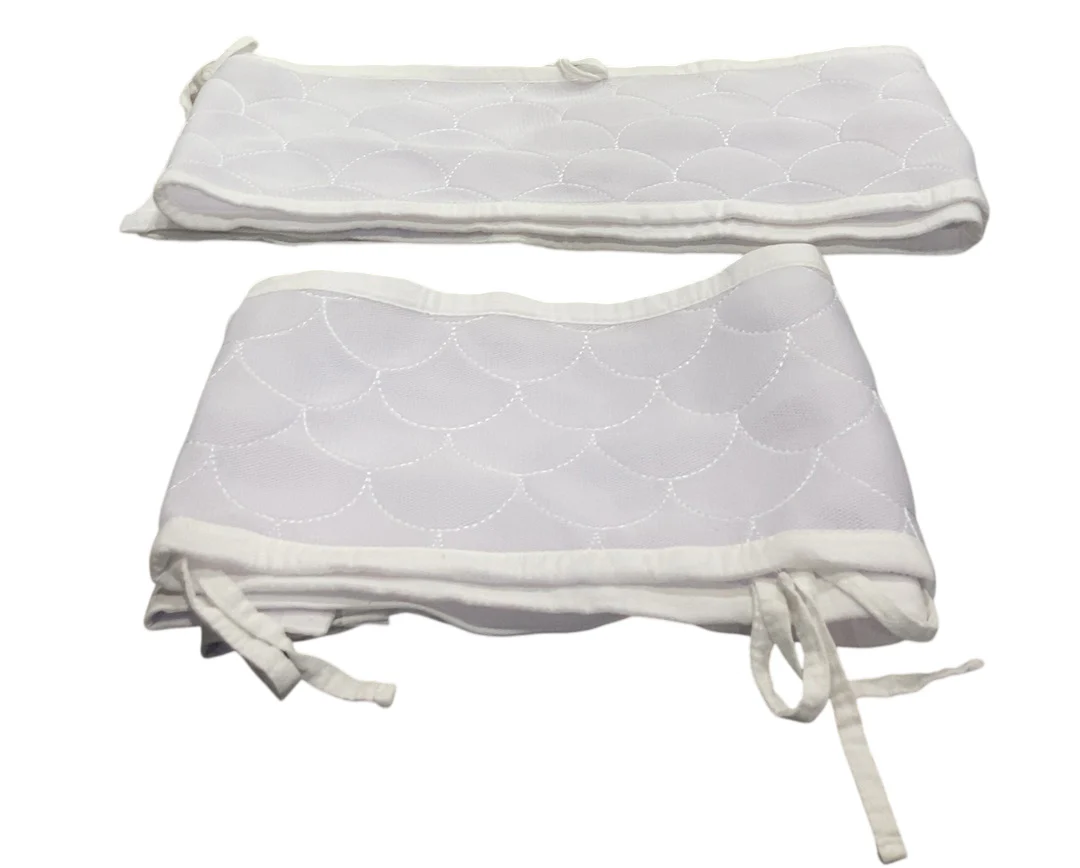 Breathable Baby Mesh Crib Liner, Deluxe Collection Sheer Scallops, Full Size/4 Sides - Image 3