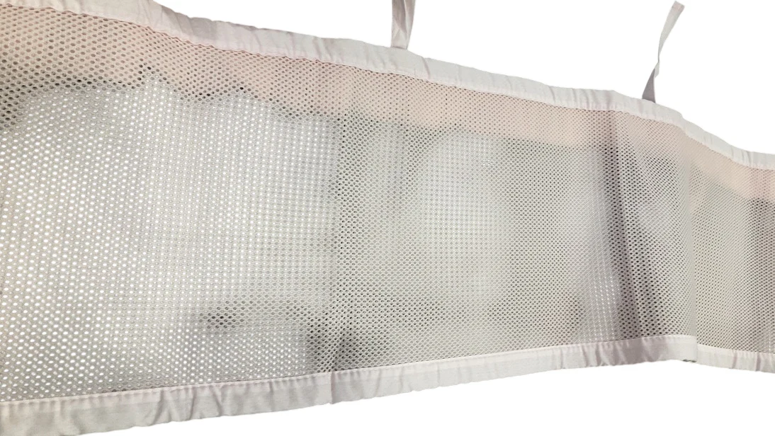 Breathable Baby Mesh Crib Liner Deluxe Ruffle Collection, Blush, Full Size/4 Sides - Image 5