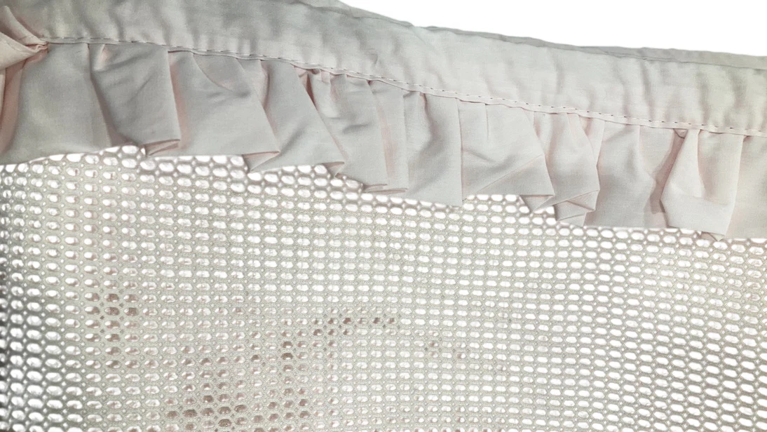 Breathable Baby Mesh Crib Liner Deluxe Ruffle Collection, Blush, Full Size/4 Sides - Image 6