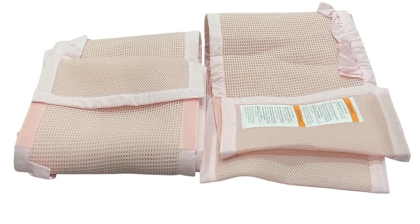 Breathable Baby Mesh Crib Liner Deluxe Ruffle Collection, Blush, Full Size/4 Sides - Image 3