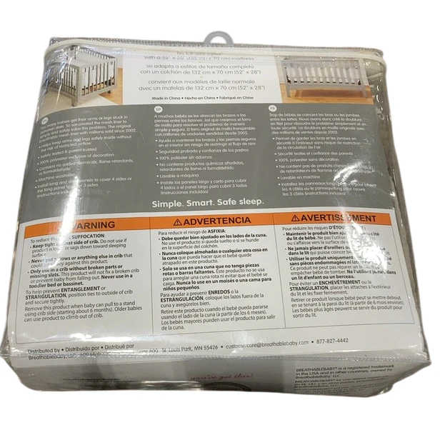 Breathable Baby Mesh Crib Liner, Full Size/4 Sides, Sand Beach - Image 3