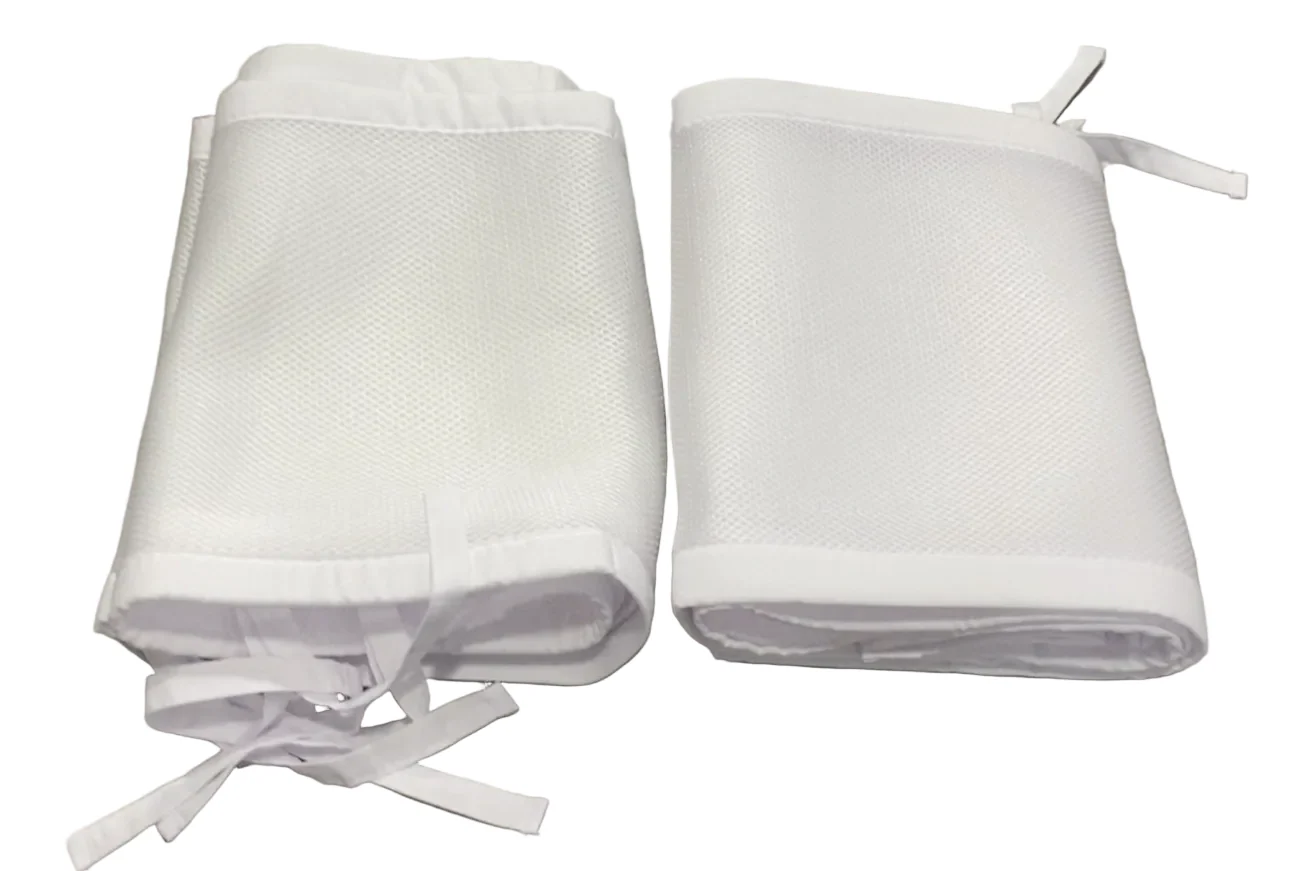 Breathable Baby Mesh Crib Liner, Full Size/4 Sides, White - Image 2