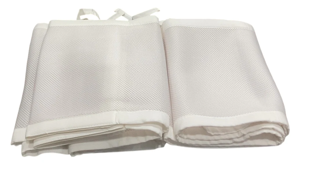 Breathable Baby Mesh Crib Liner, Full Size/4 Sides, White