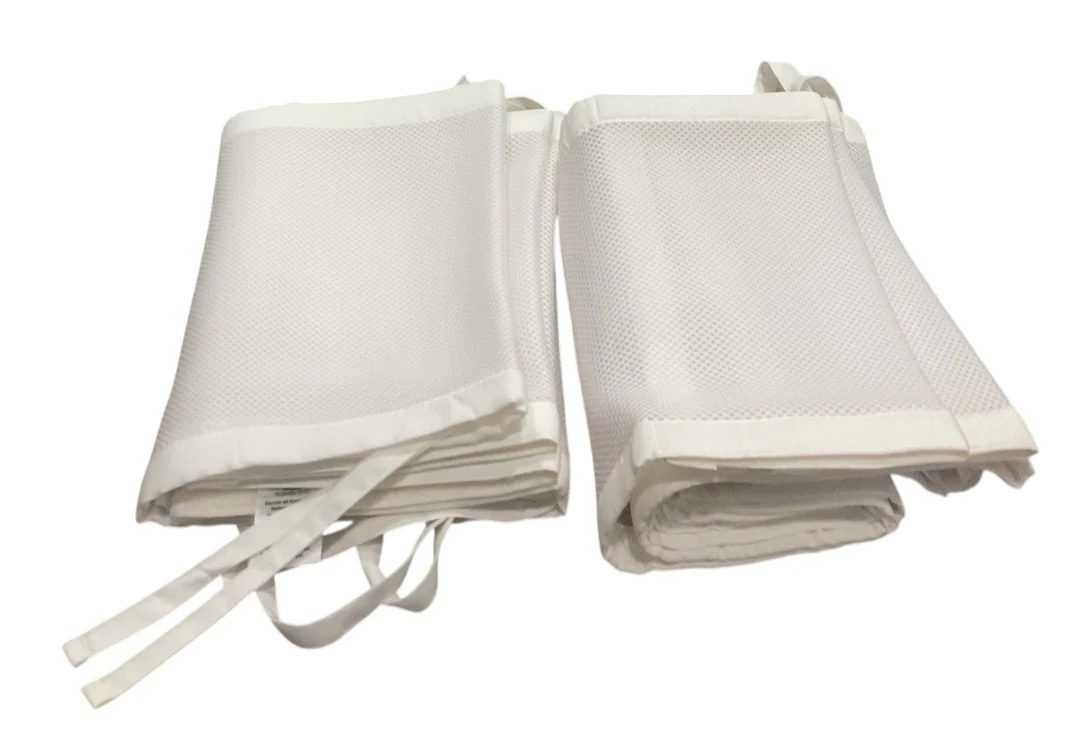 Breathable Baby Mesh Crib Liner, Full Size/4 Sides, White