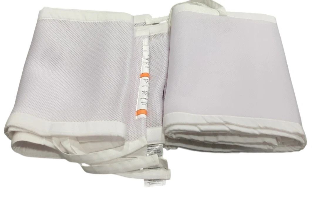 Breathable Baby Mesh Crib Liner, Full Size/4 Sides, White