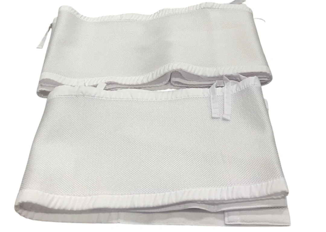 Breathable Baby Mesh Crib Liner, Full Size/4 Sides, White