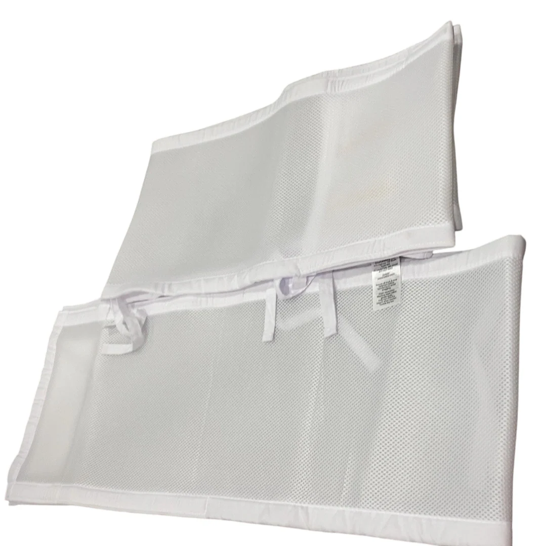 Breathable Baby Mesh Crib Liner, Full Size/4 Sides, White