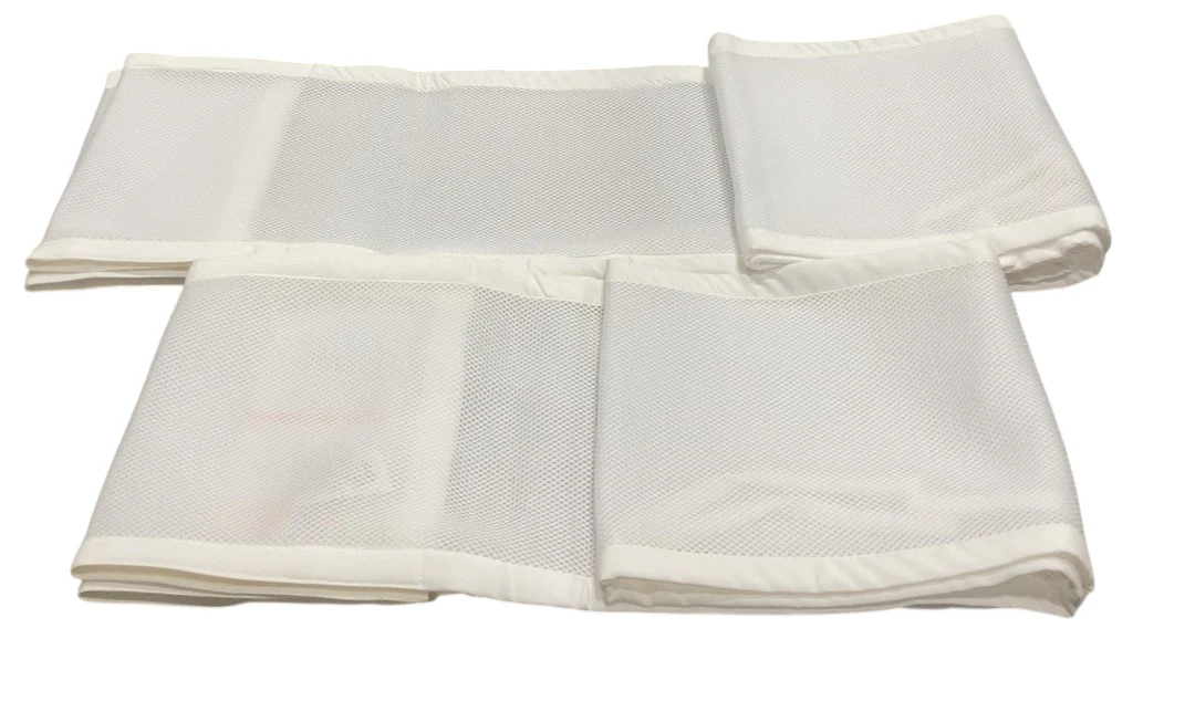 Breathable Baby Mesh Crib Liner, Full Size/4 Sides, White