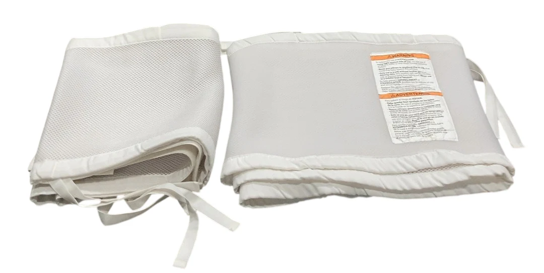 Breathable Baby Mesh Crib Liner, Full Size/4 Sides, White