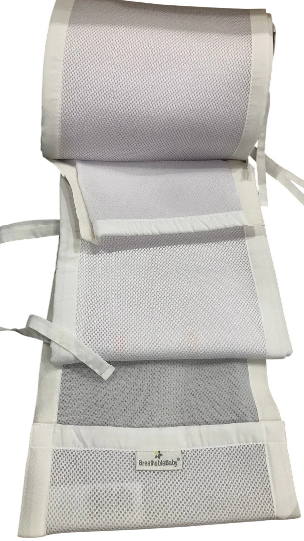 Breathable Baby Mesh Crib Liner, Full Size/4 Sides, White - Image 4