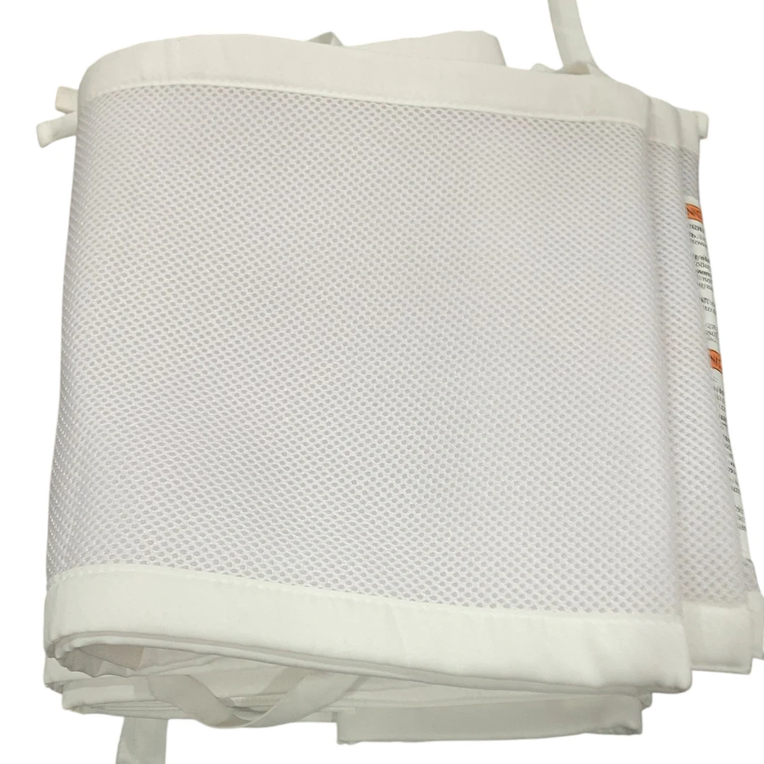 Breathable Baby Mesh Crib Liner, Full Size/4 Sides, White - Image 3
