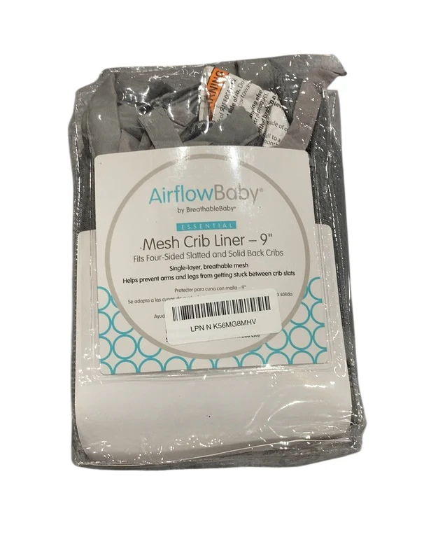 AirFlowBaby Crib Bumper, Gray, 9" - Image 2