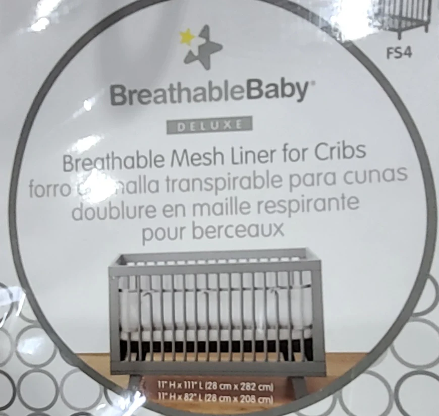 Breathable Baby Mesh Crib Liner, Natural Ecru, Full Size/4 Sides - Image 4